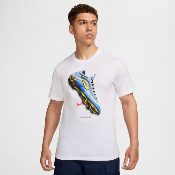 NWT Nike Men's Football Short Sleeve T-Shirt Sz L White Just Do It Crew Neck - Picture 1 of 5